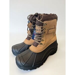 Khombu Men's Brown Galoshes Thinsulate 200g Waterproof Winter Boots Size 12